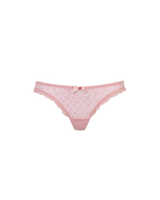 Agent Provocateur Dorotia Thong In Embroidered Lace