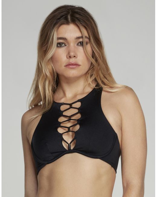 Agent Provocateur Amerie Bikini Top In With Lattice-Effect Rouleaux Binding