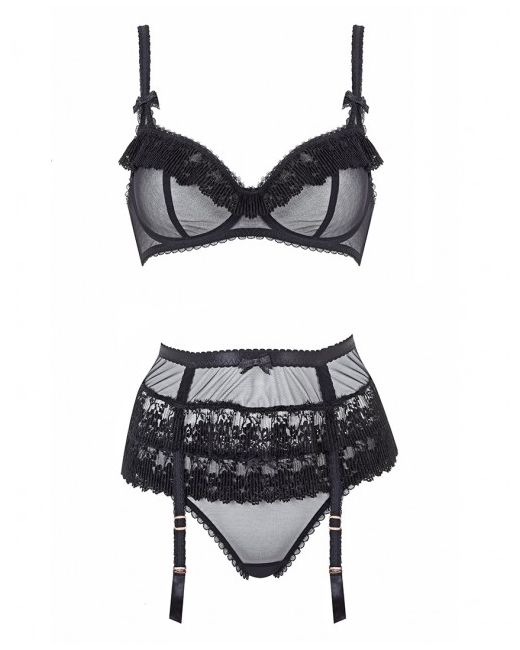 Agent Provocateur Eunice Suspender In Wide Skirted With Lace Frill