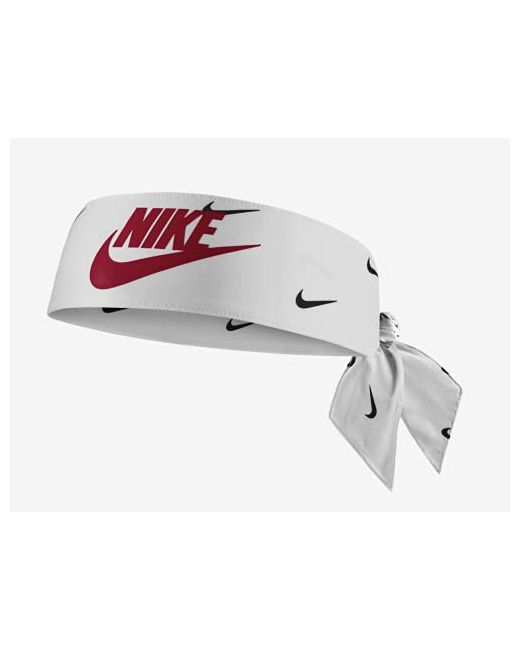 Nike White Black Logo Dri-Fit Head Tie