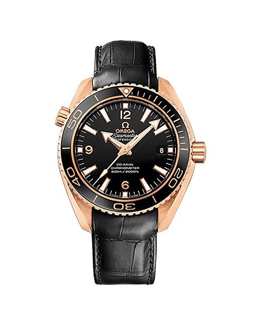 Omega Seamaster Planet Ocean 600M Dive Watch Automatic 42mm Black Face with Luminous Hands Sapphire Crystal Diving Swiss Made Leather Band Waterproof Diver for
