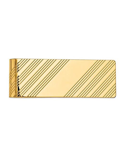 The Black Bow Black Bow Jewelry 14k Gold Diagonal Striped Engravable Center Money Clip
