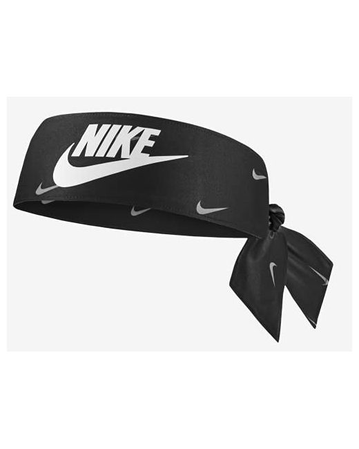Nike Black Grey Logo Dri-Fit Head Tie Headband