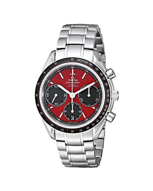 Omega Speed Master Racing Analog Display Swiss Automatic Silver Watch
