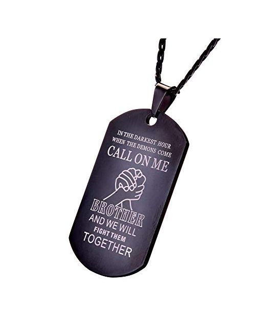 Calis Stainless Steel Dog Tags Necklace for MenWe Will Fight Them Together