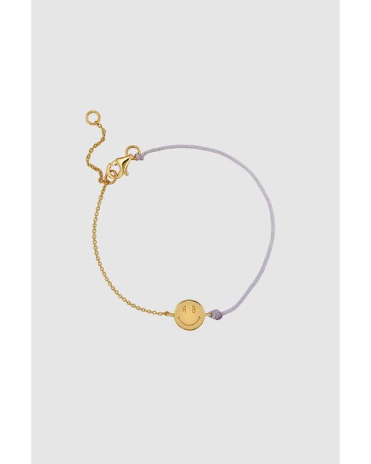 Anine Bing Smile String Chain Bracelet in And Lavender