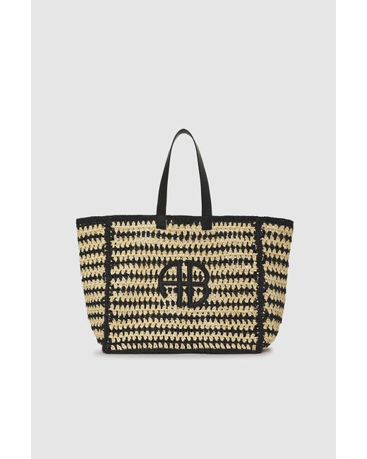 Anine Bing Large Rio Tote in And Natural Stripe