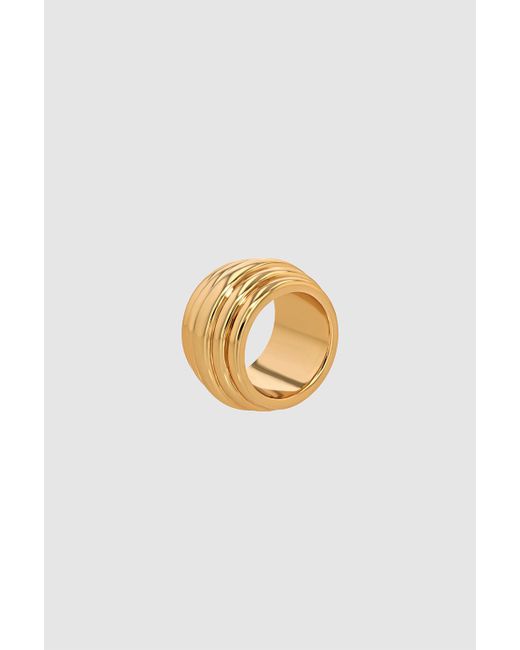 Anine Bing Chunky Ribbed Ring Gold