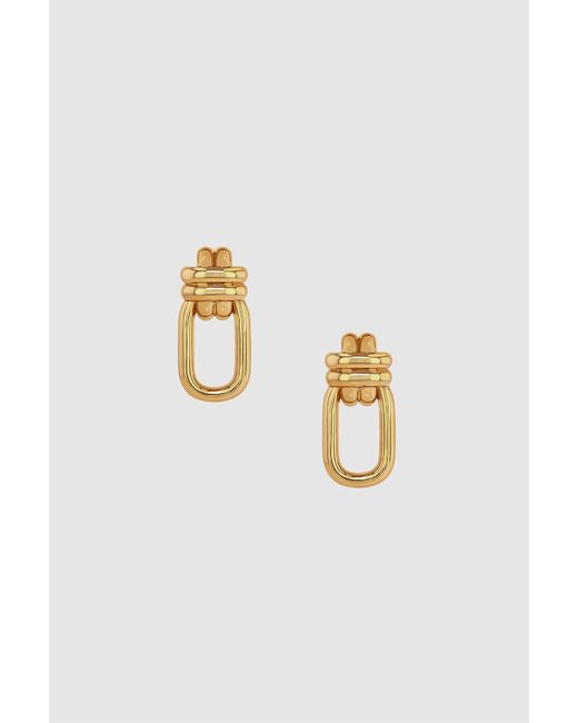 Anine Bing Signature Link Double Cross Earrings Gold