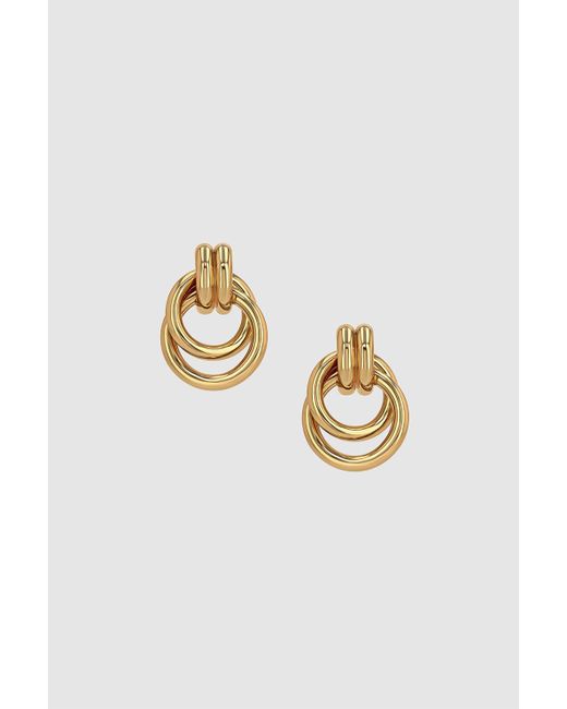 Anine Bing Double Knot Earrings Gold