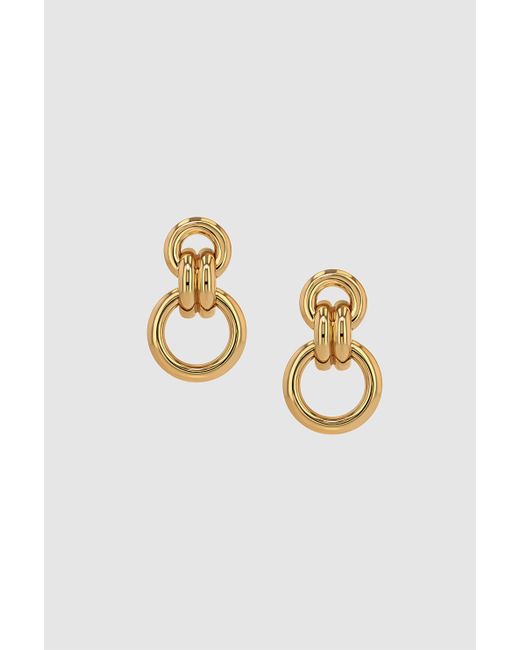 Anine Bing Round Link Drop Earrings Gold