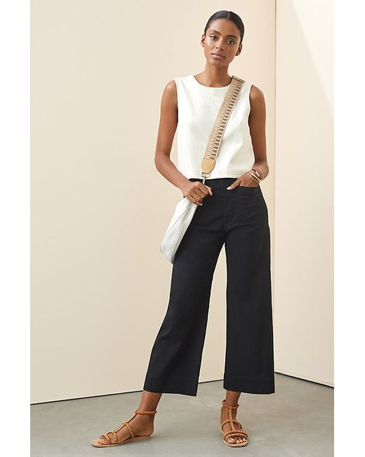 Maeve Colette Cropped Wide-Leg Trousers