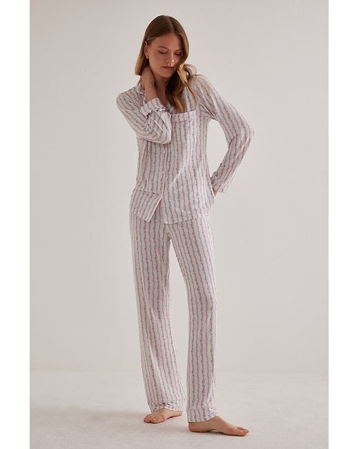 Stripe & Stare Frill Long Pyjama Set