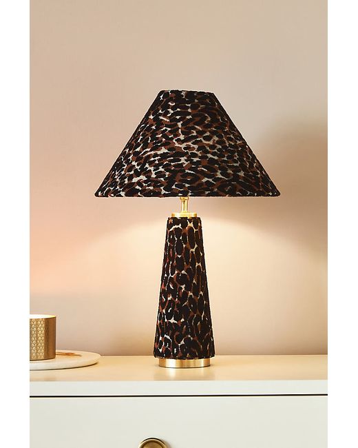 Anthropologie Lulu Leopard Print Table Lamp
