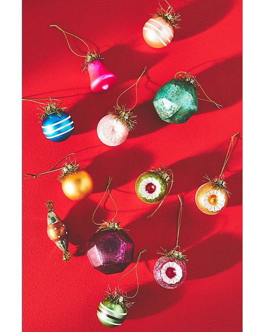 Anthropologie Glass Bauble Christmas Tree Decorations Set of 12