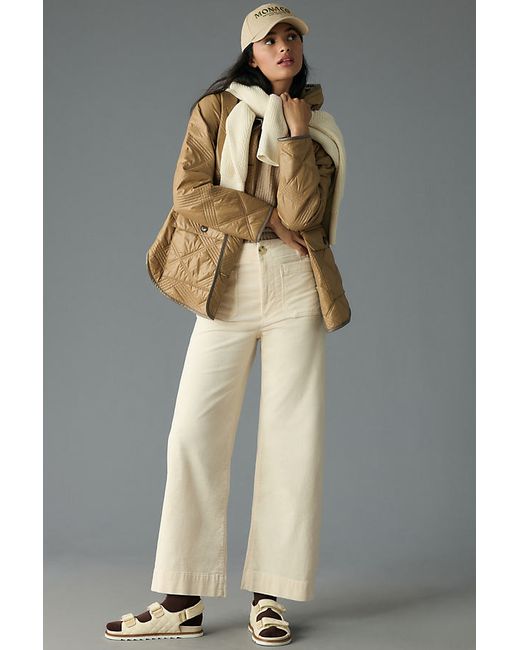 The Colette Collection by Maeve The Colette Cropped Corduroy Wide-Leg Trousers by Maeve