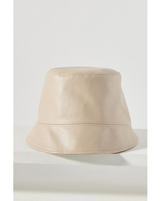 Anthropologie Faux Leather Bucket Hat