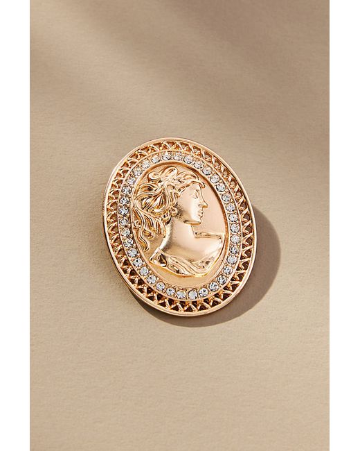 By Anthropologie The Restored Vintage Collection Crystal Bust Brooch