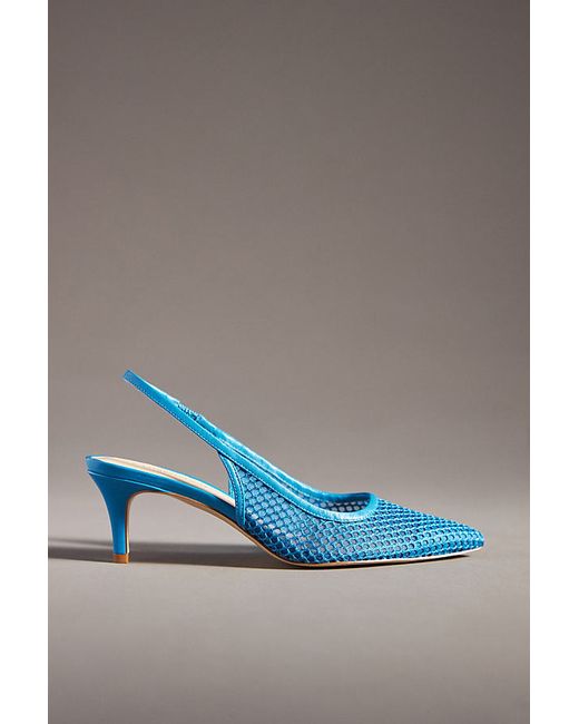 By Anthropologie Netted Leather Slingback Heels