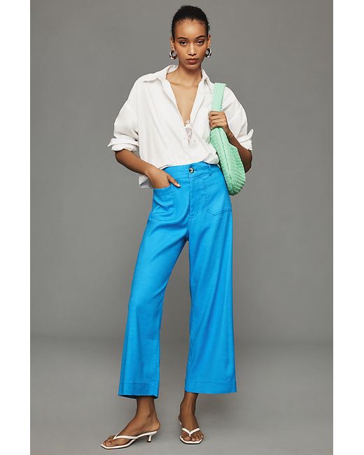 The Colette Collection by Maeve Maeve The Colette Cropped Wide-Leg Linen Trousers