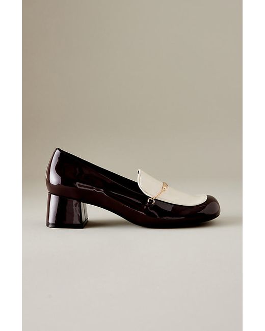 Charles & Keith Patent Faux-Leather Heeled Loafers