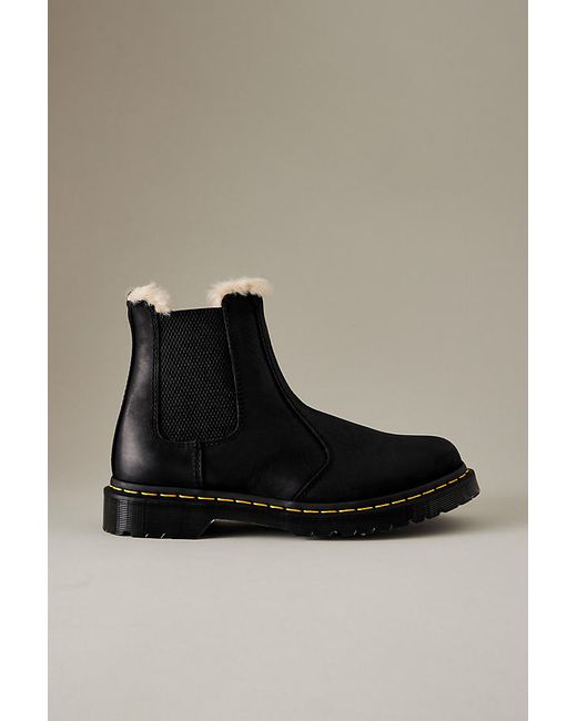 Dr. Martens Leonore Faux Fur-Lined Burnished Leather Chelsea Boots