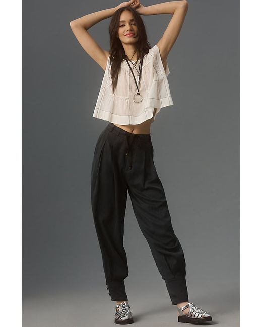 By Anthropologie Cuffed Barrel Trousers