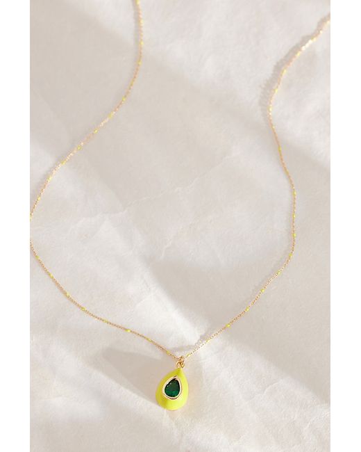 Anthropologie Gold-Plated Colourful Crystal Teardrop Pendant Necklace