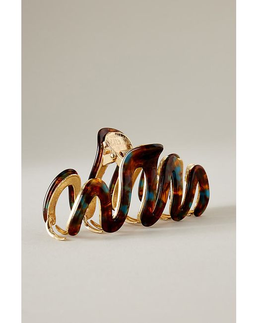 Anthropologie Tort Metal Squiggle Hair Claw Clip