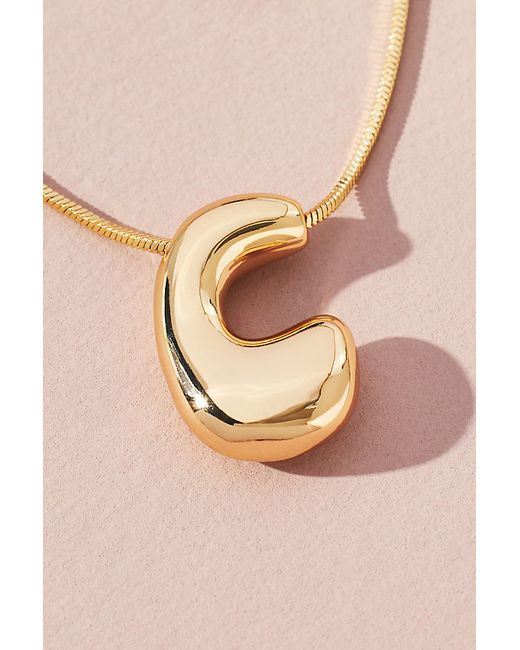 By Anthropologie Gold-Plated Bubble Letter Monogram Necklace