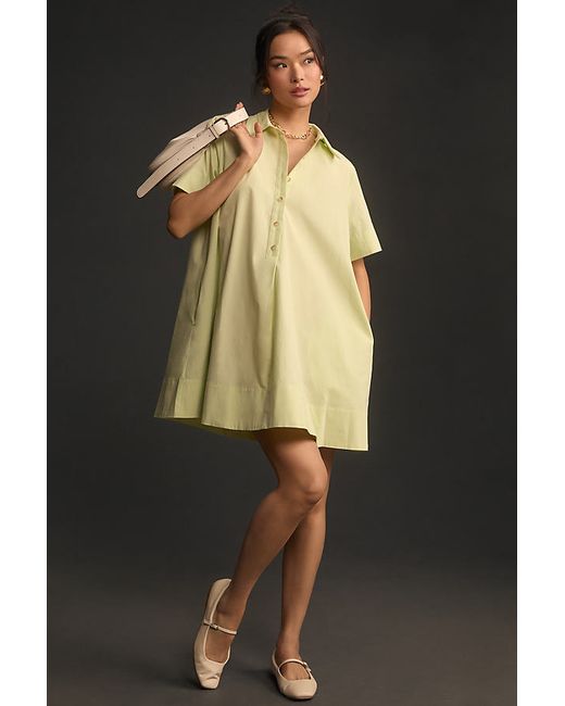 By Anthropologie Short-Sleeve Swing Tunic Mini Dress