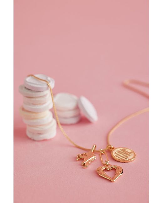 By Anthropologie -Plated Cupid Heart Charm Necklace