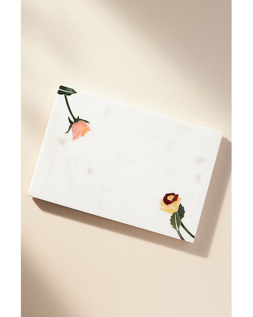 Anthropologie Betsey Floral Stone Cheese Board