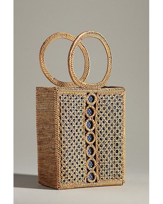 By Anthropologie Bali Woven Textured Tote Bag