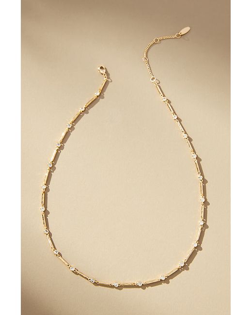 By Anthropologie Delicate Spaced Crystal Necklace