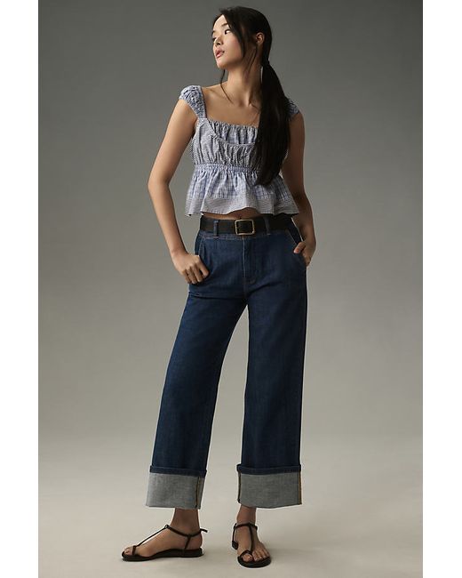 Pilcro Relaxed Cuffed Straight-Leg Jeans