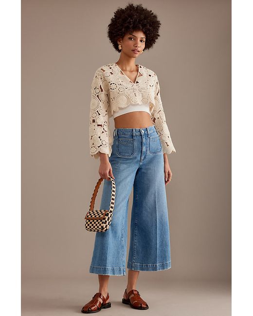 Paige Harper High-Rise Wide-Leg Cropped Jeans