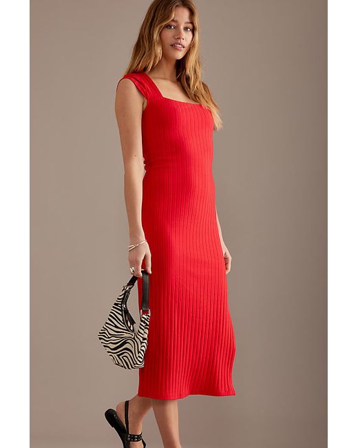 By Anthropologie Ribbed Midi Dress