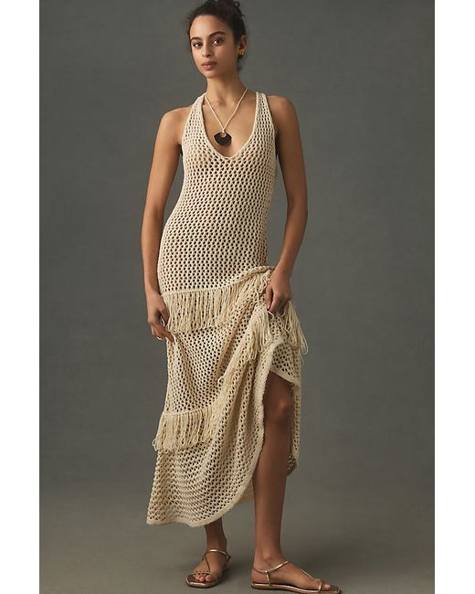 Sunday in Brooklyn Crochet Ruffle Tunic Maxi Dress