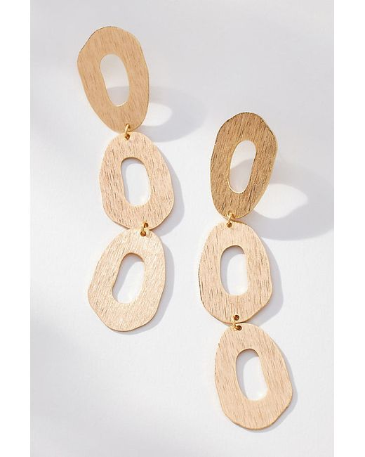 By Anthropologie -Plated Triple Oval Drop Earrings