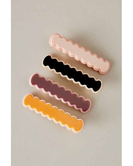 Anthropologie Assorted Squiggle Hair Clips Set of 4