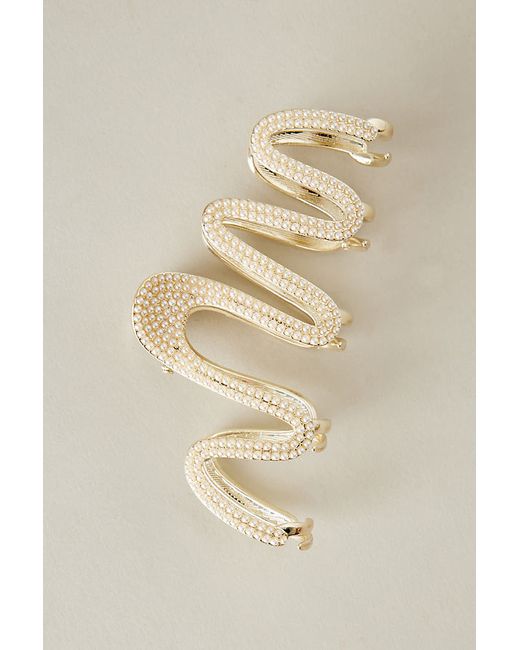 Anthropologie Squiggle Pearl Hair Claw Clip
