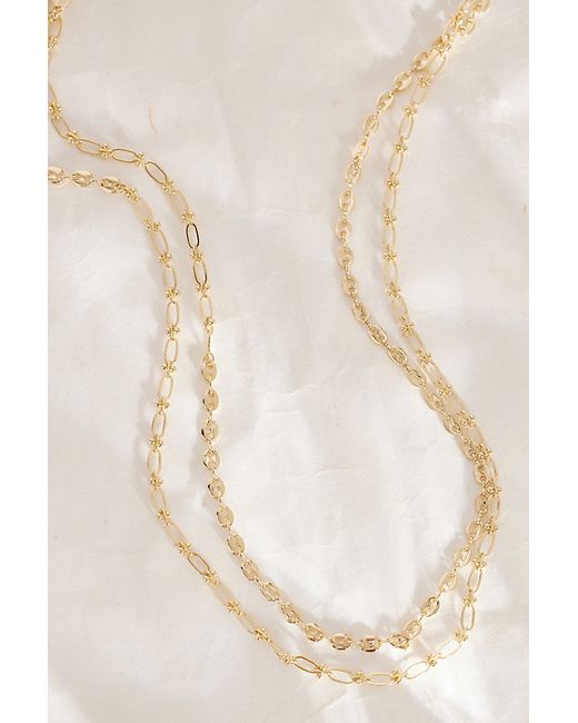 Anthropologie Longline Mixed Chain Layered Necklace