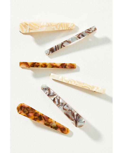 By Anthropologie Elongated Resin Hair Clips Set of 6