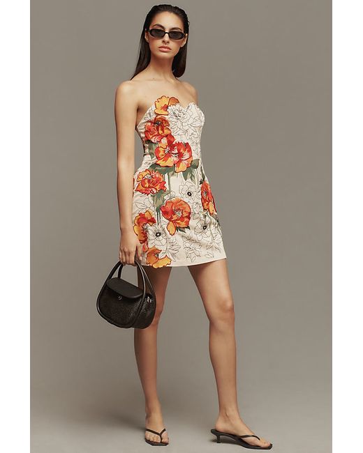 By Anthropologie Sweetheart Strapless Embellished Mini Dress