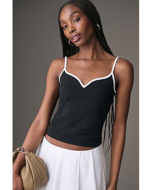 Maeve Contrast Piped Tank Top
