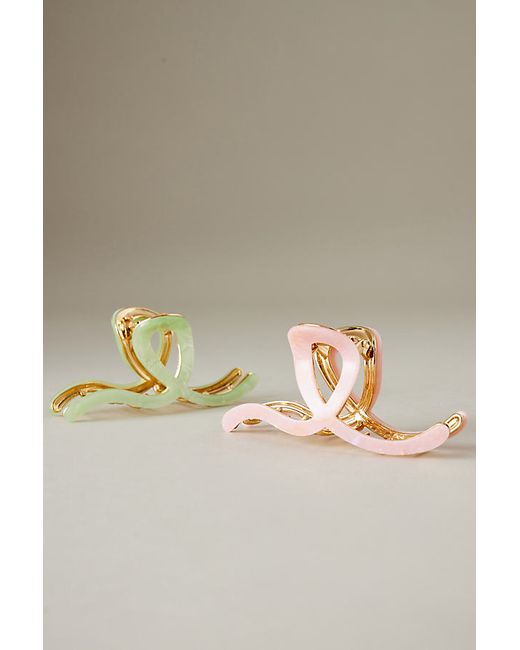 Anthropologie Resin Ribbon Hair Claw Clips Set of 2