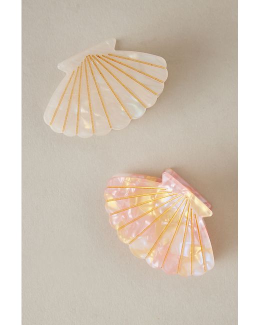 Anthropologie Shell Hair Claw Clips Set of 2