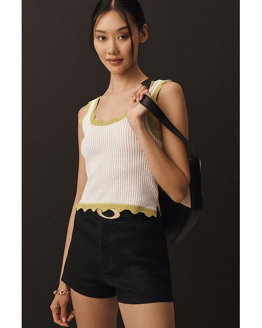 Maeve Cropped Scallop Knit Tank Top