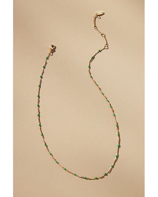 By Anthropologie Gold-Plated Delicate Bead Necklace